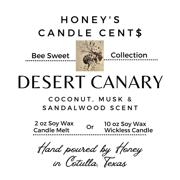 Desert Canary - Coconut & Sandalwood Scented Wickless Candle