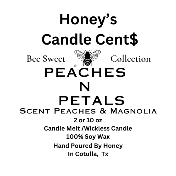 Peaches n Petals- Peaches & Magnolia Scented Wickless Candle