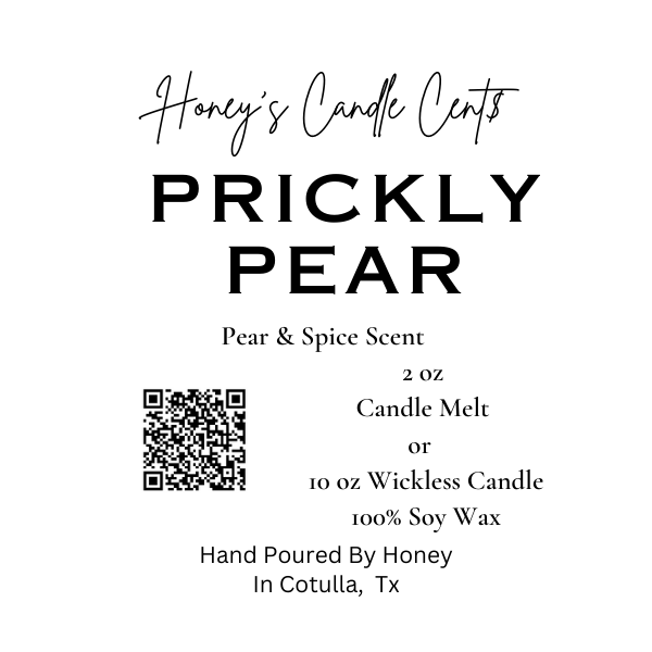 Prickly Pear Wickless Candle ( Pear & Spice scent)