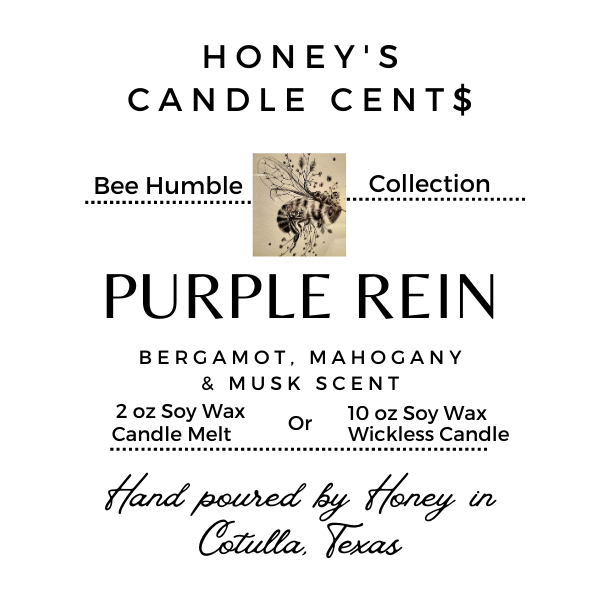 Purple Rein - Bergamot Mahogany & Musk Scented Wickless Candle