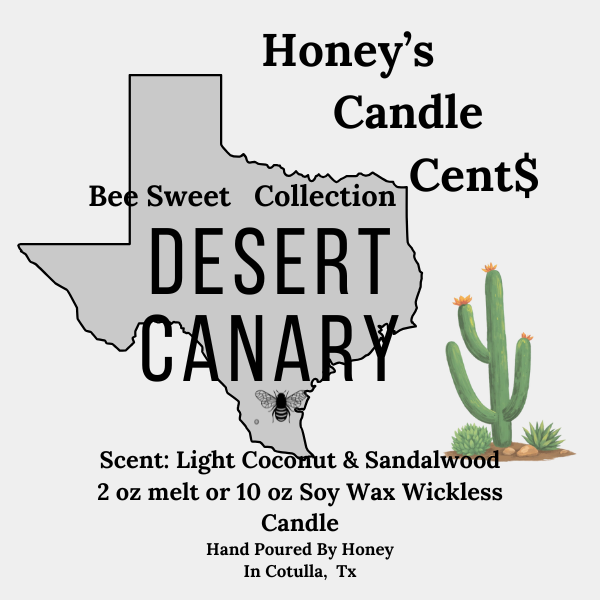 Desert Canary - Coconut & Sandalwood Scented Wickless Candle