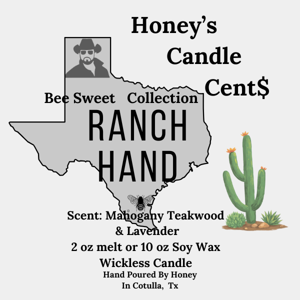 Ranch Hand - Teakwood, Mahogany, Cedarwood & Lavender Scented Wickless Candle