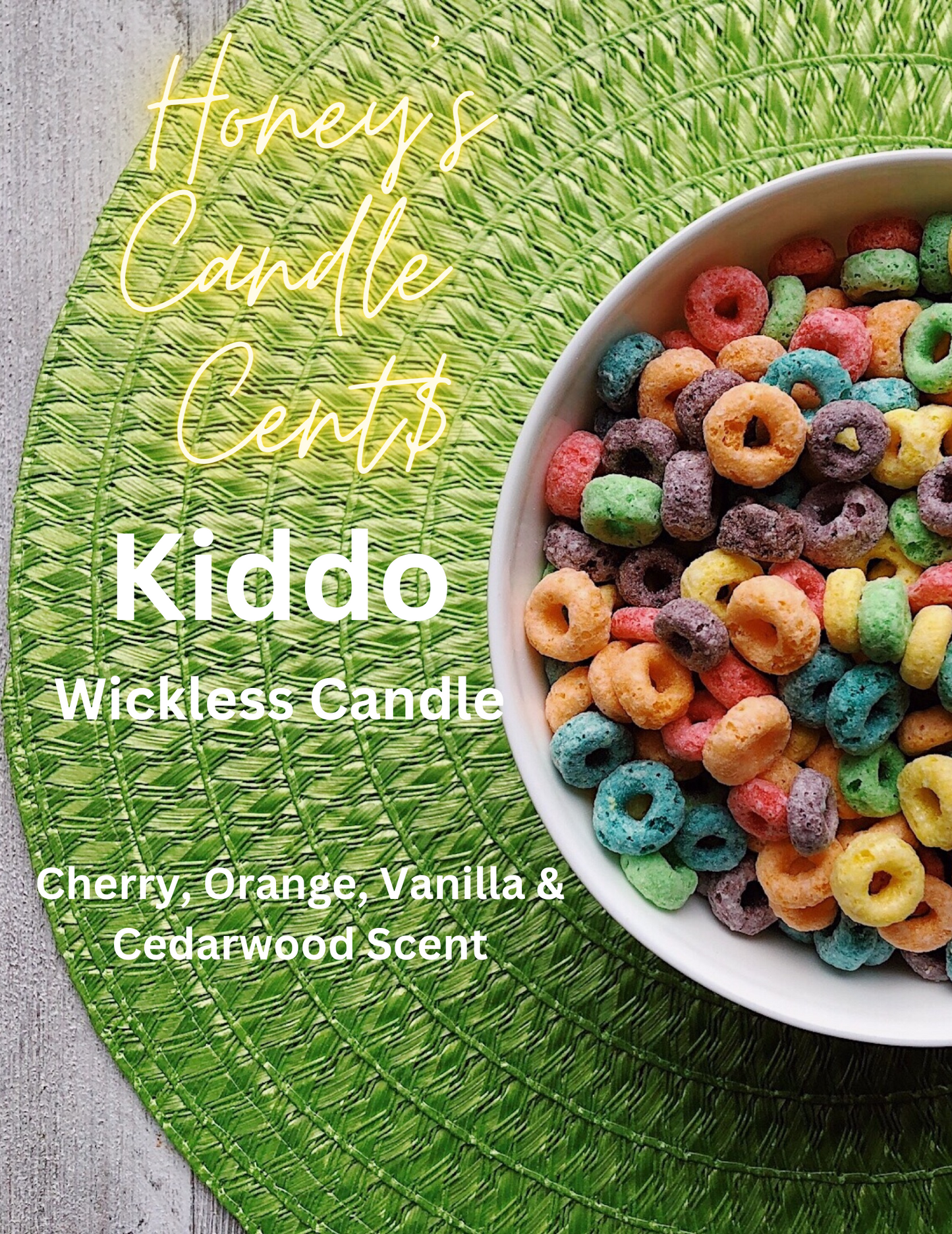 Kiddo - Cherry, Orange, Vanilla & Cedarwood Scented Wickless Candle