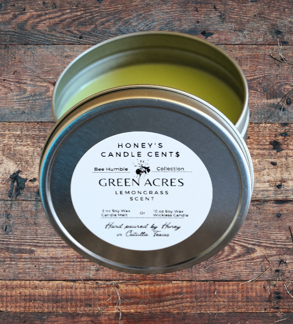 Green Acres - Sweet Lemongrass Scented Wickless Candle