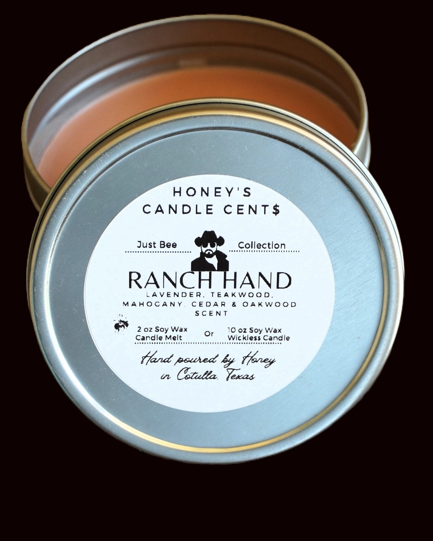 Ranch Hand - Teakwood, Mahogany, Cedarwood & Lavender Scented Wickless Candle
