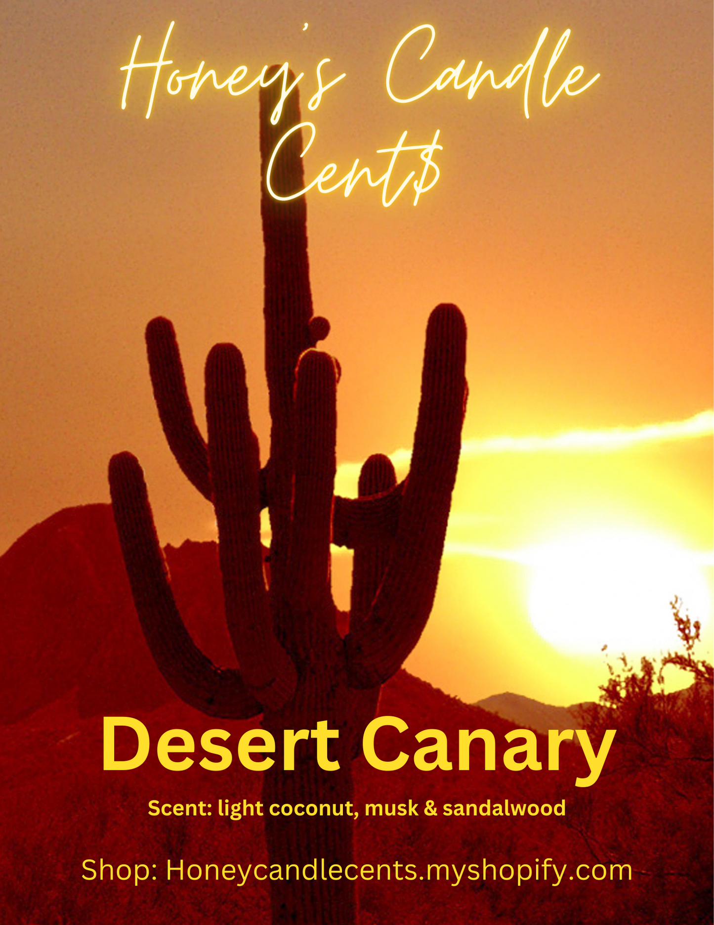 Desert Canary - Coconut & Sandalwood Scented Wickless Candle
