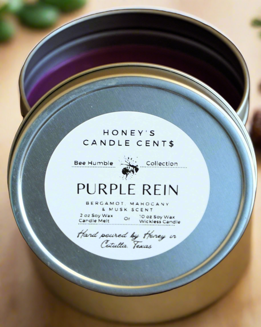 Purple Rein - Bergamot Mahogany & Musk Scented Wickless Candle