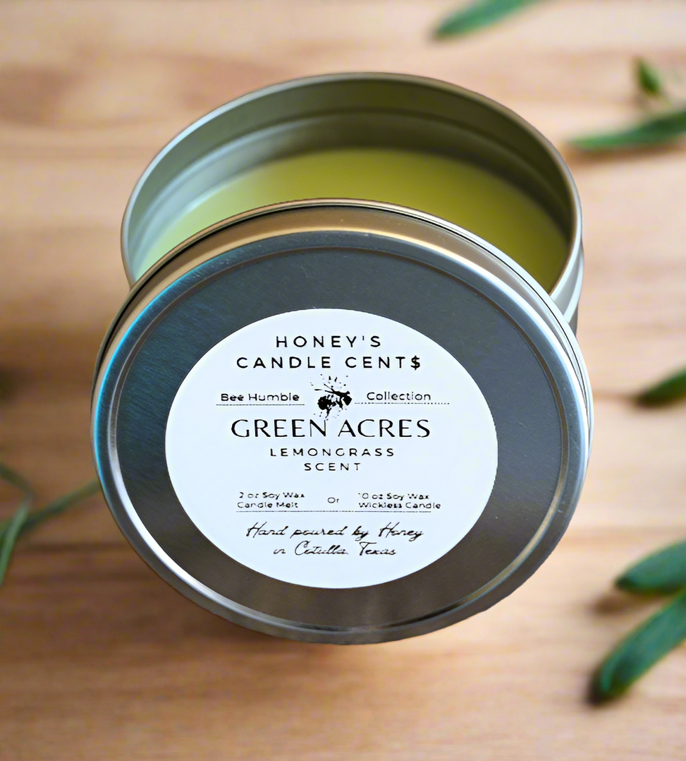 Green Acres - Sweet Lemongrass Scented Wickless Candle