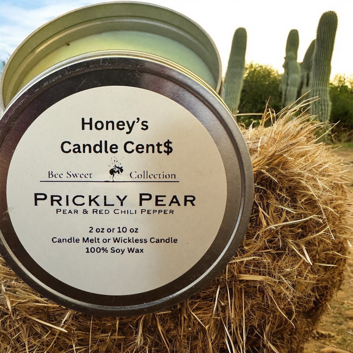 Prickly Pear Wickless Candle ( Pear & Spice scent)