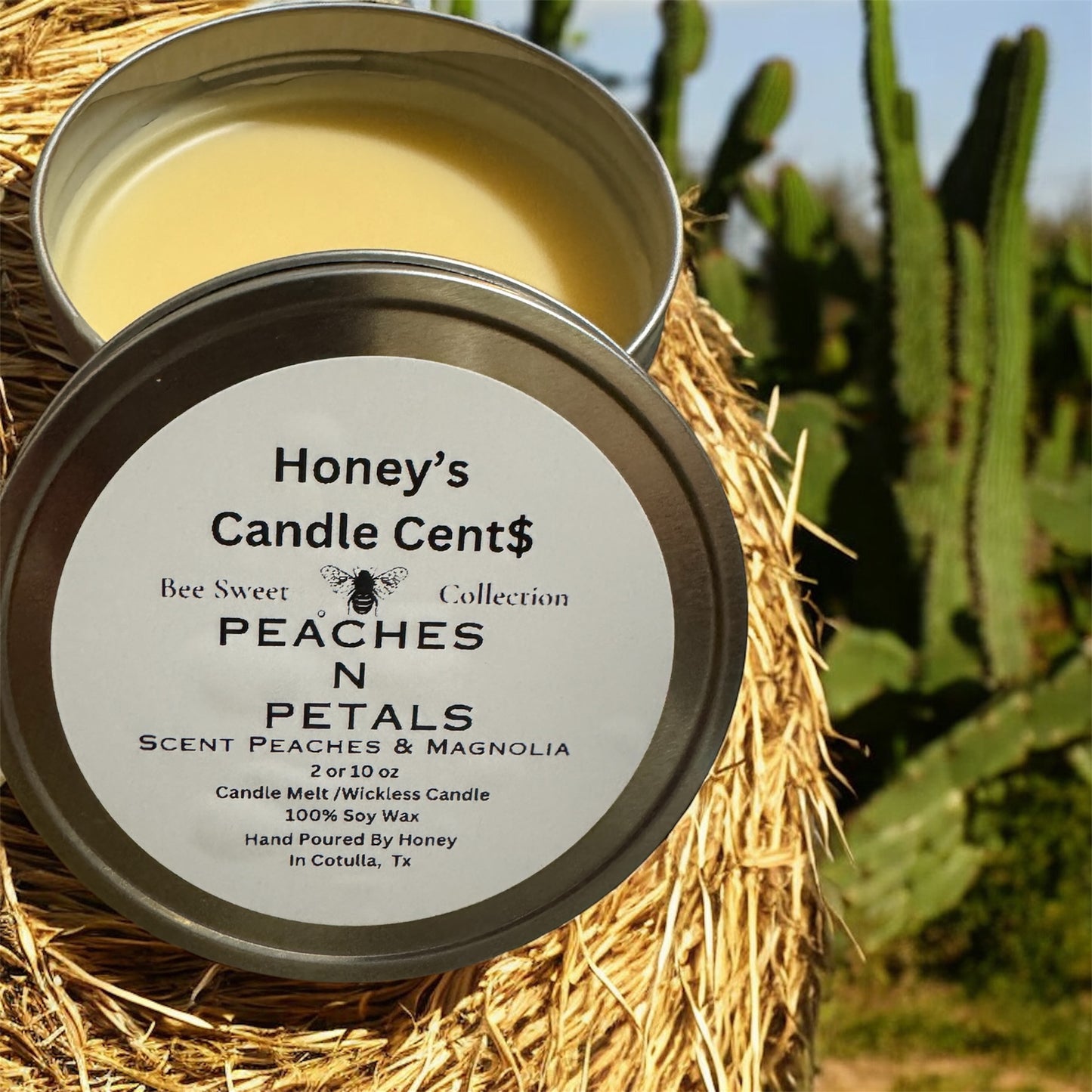 Peaches n Petals- Peaches & Magnolia Scented Wickless Candle