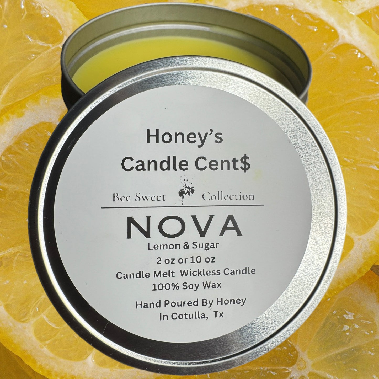 Nova Lemon & Sugar Wickless Candle