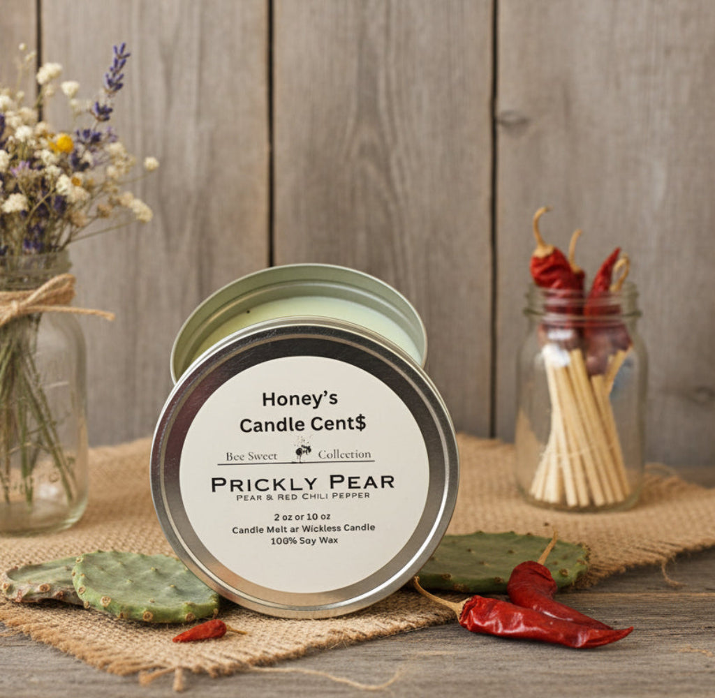 Prickly Pear Wickless Candle ( Pear & Spice scent)