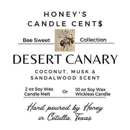 Desert Canary - Coconut & Sandalwood Scented Wickless Candle