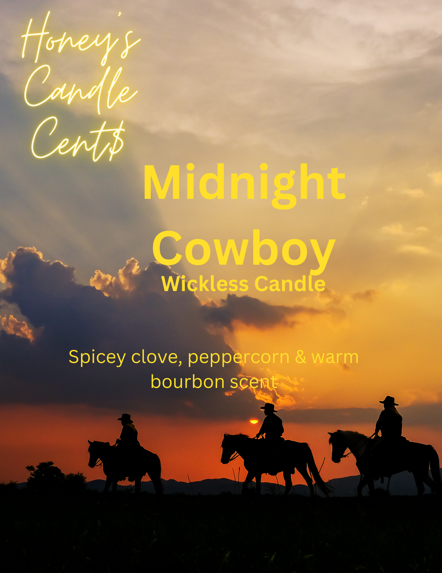 Midnight Cowboy - Spicy Clove Leaf & Peppercorn & Warm Bourbon Scented Wickless Candle