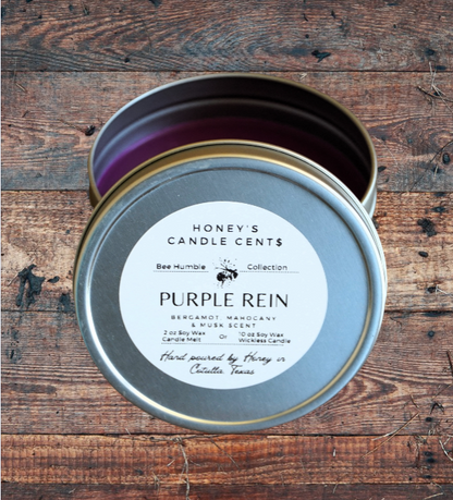 Purple Rein - Bergamot Mahogany & Musk Scented Wickless Candle