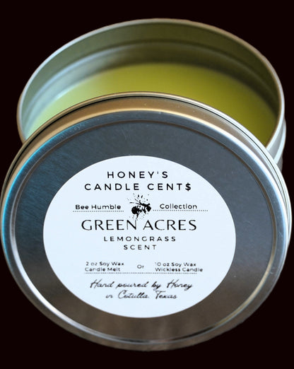 Green Acres - Sweet Lemongrass Scented Wickless Candle