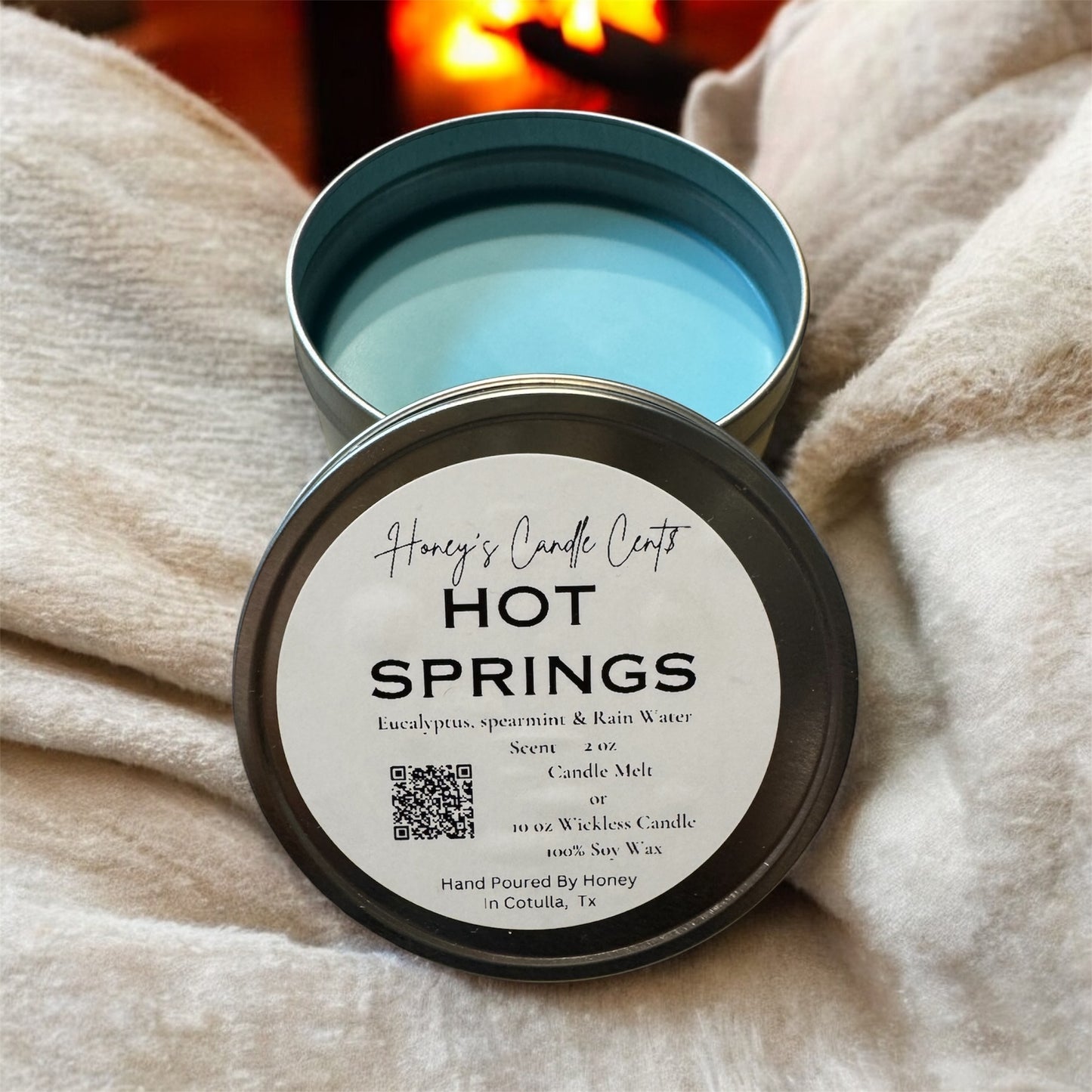Hot Springs - Eucalyptus, Spearmint & Rain Water Wickless Candle