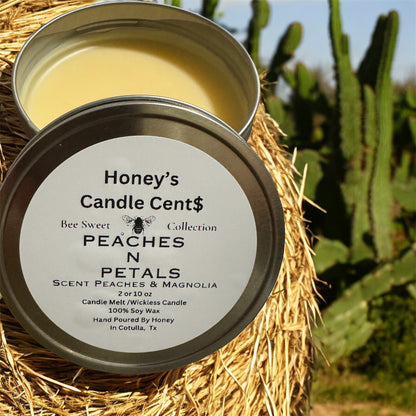 Peaches n Petals- Peaches & Magnolia Scented Wickless Candle