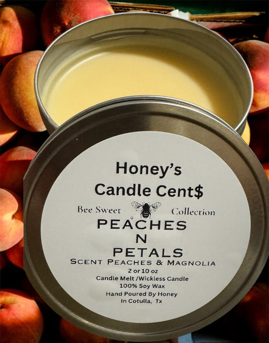 Peaches n Petals- Peaches & Magnolia Scented Wickless Candle