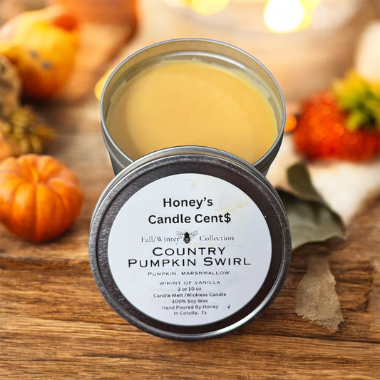 $Fall Collection Country Pumpkin Swirl Wickless Candle
