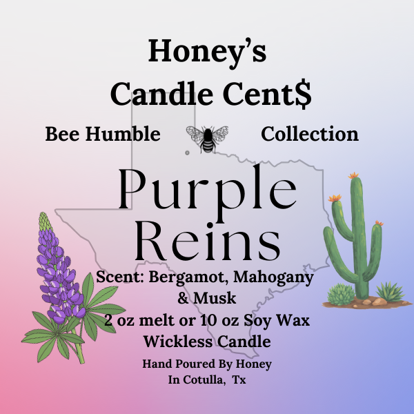 Purple Reins - Bergamot Mahogany & Musk Scented Wickless Candle